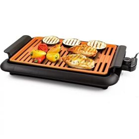 Electric Indoor Grill with 15x10 Inch Non-Stick Cooking Surface, 1200W Fast Heat Up Power, Adjustable Temperature, Removable and Dishwasher Safe Grill