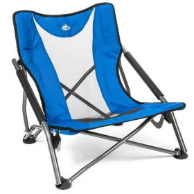 Compact Low Profile Outdoor Folding Camp Chair with Carry Case