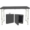4ft Folding Table, Adjustable Height Camping Table Office Table
