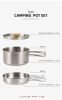 Outdoor Stainless Steel Frying Pan with Folding Wooden Handle