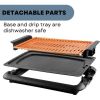 Electric Indoor Grill with 15x10 Inch Non-Stick Cooking Surface, 1200W Fast Heat Up Power, Adjustable Temperature, Removable and Dishwasher Safe Grill