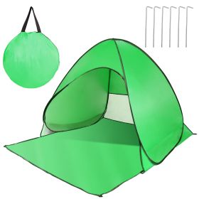 Pop Up Beach Tent Sun Shade Shelter Anti-UV Automatic Waterproof Tent Canopy for 2/3 Man w/ Net Window Storage Bag for Outdoor Beach Camping Fishing P (Option: GREEN)