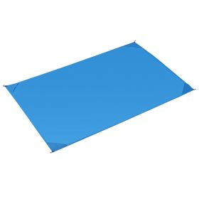 Portable Beach Blanket 4.6â€™ x 6.6â€™ Waterproof Foldable Camping Rug Pocket Sandproof Picnic Mat for Camping Picnic Hiking Grass Travel (Option: BLUE)