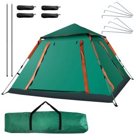 4-5 Person Camping Tent Outdoor Foldable Waterproof Tent with 2 Mosquito Nets Windows Carrying Bag for Hiking Climbing Adventure Fishing (Option: GREEN)