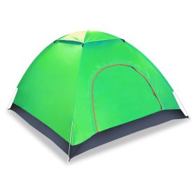 4 Persons Camping Waterproof Tent Pop Up Tent Instant Setup Tent w/2 Mosquito Net Doors Carrying Bag Folding 4 Seasons for Hiking Climbing Adventure F (Option: GREEN)