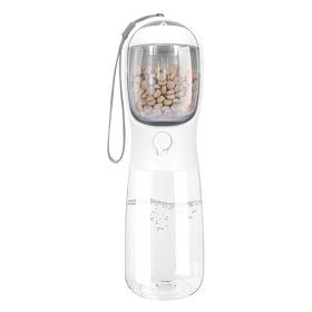18.6OZ Portable Dog Water Bottle Pet Water Dispenser with Detachable Food Container Leak-Proof Lock Design for Dog Walking Traveling Hiking Outdoor Ac (Option: WHITE)