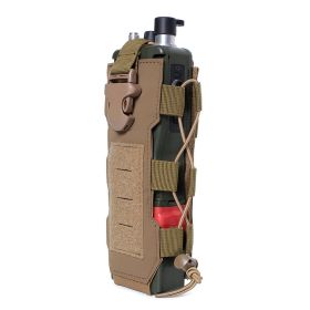 1pc Molle Water Bottle Bag; Travel Camping Hiking Kettle Holder Carrier Pouch (Color: Khaki)